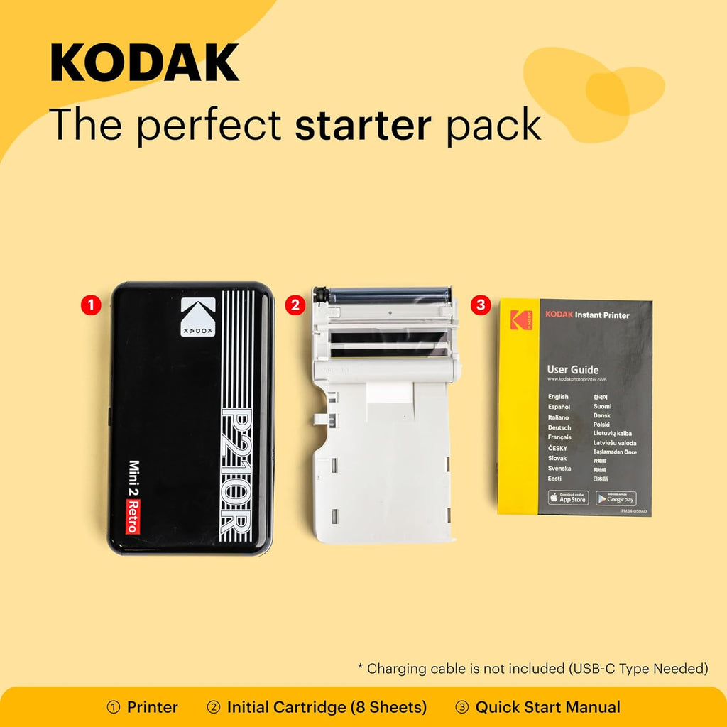 KODAK Mini 2 Retro – Portable Thermal Printer (76 Sheets Included)